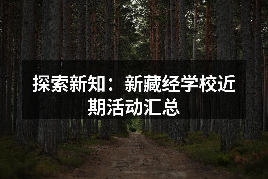 探索新知：新藏经学校近期活动汇总